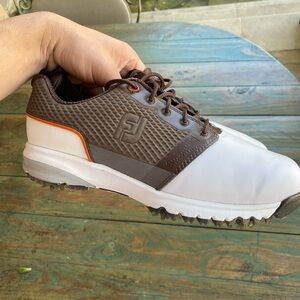 Footjoy Contour Fit Golf Shoes 54096 Leather Brown Women Size 7.5 Used